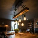 Ver imagem 4 de Luminária Lustre Rústico Madeira 7 Pendentes Corrente E27 Bivolt para Sala Varanda