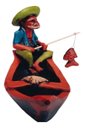 Ver imagem 2 de Boneco de Barro Pescador Barco Peixe Mar Praia