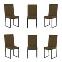 Ver imagem 1 de Kit 6 Cadeiras para Mesa de Jantar Base Industrial Preto Balaqui Cor:marrom
