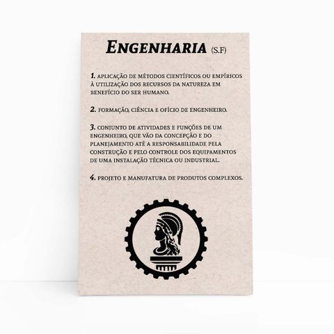 Engenharia Dicionário Minimalista Quadro Canvas 60x40cm