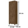Armário Multiuso New Íris 2 Portas Castanho Wood Moval - 3