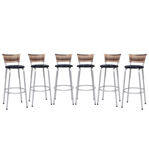 Kit 6 Banqueta Bistro para Cozinha Junco Cappuccino Àrea Gourmet Balcão Bancada bares Churrasqueira