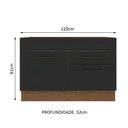 Ver imagem 3 de Balcão de Pia Cozinha 1 Porta e 2 Gavetas Rustic/Preto Agata Madesa