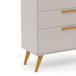 Jogo de Quarto Infantil Retrô com Cômoda 3 Gavetas e Berço Cinza/eco Wood - Matic Móveis - 3