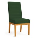 Ver imagem 2 de Cadeira de Jantar Mavie Estofada para Sala de Jantar Sofisticado Linhas Horizontais - Suede Verde