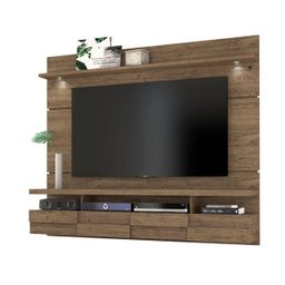 Bancada Suspensa Home Painel Lana 180cm para TV até 60 Polegadas Luminária LED Porta Basculante Rij - 1