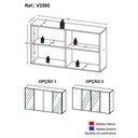Ver imagem 5 de Aparador Buffet 4 Portas Com Espelho Suspenso Vegas V3595 Rustic Rustic