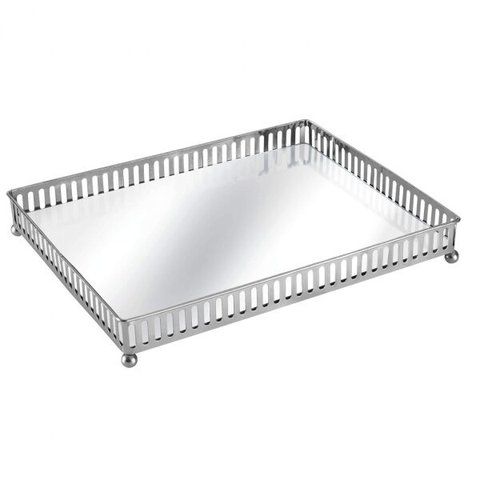 Bandeja Decorativa em Ferro com Espelho 26,5cmx19cm Mart Collection