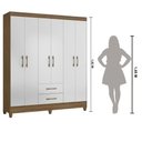 Ver imagem 2 de Guarda Roupa Casal 6 Portas e 2 Gavetas Naturale / Branco Panamá - Moval