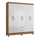 Ver imagem 6 de Guarda Roupa Casal 6 Portas e 2 Gavetas Naturale / Branco Panamá - Moval