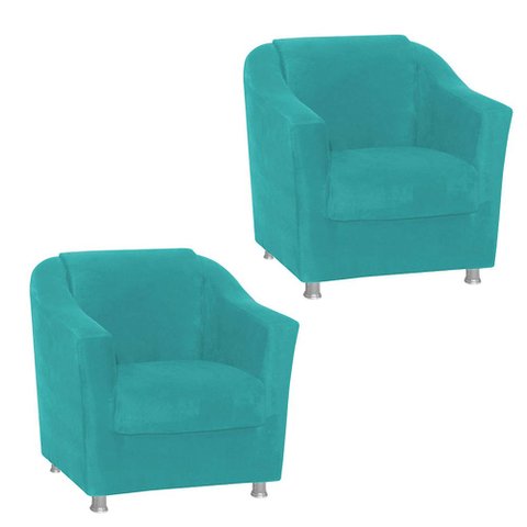 Kit 02 Poltronas Para Decoração Recepção Clinica Consultório Sala de Espera Bia - Jm interiores Cor: