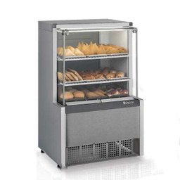 Vitrine Estufa MEQA-075R TI Tipo Inox Linha Aurora Gelopar Vidro Reto 0.75m 220V - 1