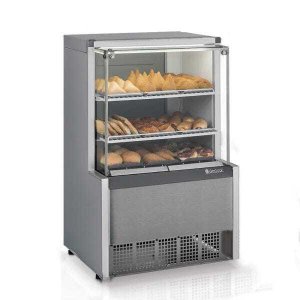 Vitrine Estufa MEQA-075R TI Tipo Inox Linha Aurora Gelopar Vidro Reto 0.75m 220V