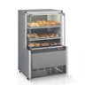 Vitrine Estufa MEQA-075R TI Tipo Inox Linha Aurora Gelopar Vidro Reto 0.75m 220V - 1