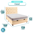 Ver imagem 3 de Cama Box Bau + Colchão Casal D23 D23 Inducol + Cabeceira Estofada