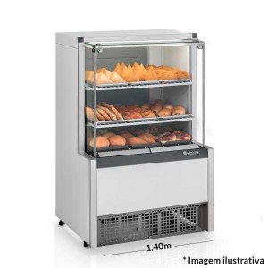 Vitrine Estufa MEQA-140R BR Branca Linha Aurora Gelopar Vidro Reto 1.40m 110V