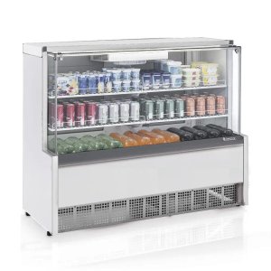 Vitrine Refrigerada Ar Forçado GPFA-140R BR Branca Linha Aurora Gelopar Vidro Reto 1.40m 220V