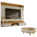 Ver imagem 1 de Painel para Tv Aura com Mesa de Centro Indianápolis Cumaru Opala - Madetec