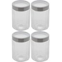 Ver imagem 1 de 4 Porta Mantimentos de Vidro Borossilicato 1,2l Tampa Prata Pote Transparente Sidney Lyor