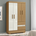 Ver imagem 2 de Guarda Roupas Solteiro 4 Portas 2 Gavetas Atacama / Off White Coimbra Aramóveis