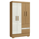 Ver imagem 1 de Guarda Roupas Solteiro 4 Portas 2 Gavetas Atacama / Off White Coimbra Aramóveis