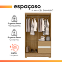 Ver imagem 5 de Guarda Roupas Solteiro 4 Portas 2 Gavetas Atacama / Off White Coimbra Aramóveis