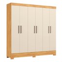 Ver imagem 2 de Guarda-Roupa Solteiro 6 Portas 2 Gavetas Verso Marrom/Cinamon/Off White