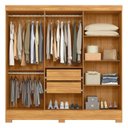 Ver imagem 4 de Guarda-Roupa Solteiro 6 Portas 2 Gavetas Verso Marrom/Cinamon/Off White