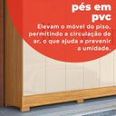 Ver imagem 6 de Guarda-Roupa Solteiro 6 Portas 2 Gavetas Verso Marrom/Cinamon/Off White