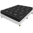 Ver imagem 1 de Cama Box Branca + Colchão Viúva Salta Liso Espuma D23 128x188x54cm