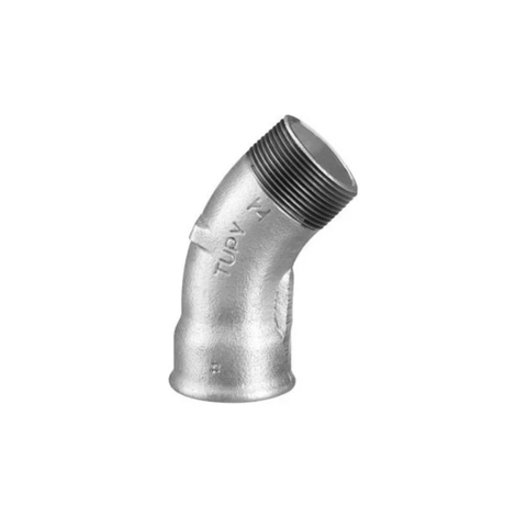 Curva 45° Galvanizada Macho/fêmea 1 Curva Metal Galvanizado Macho Fêmea 45° 1 Polegada Tupy Tupi