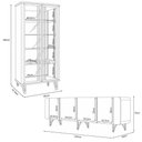 Ver imagem 4 de Kit de Aparador Buffet Saluti e Cristaleira Evora Pés de Aço Off White/cinamomo