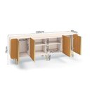 Ver imagem 5 de Kit de Aparador Buffet Saluti e Cristaleira Evora Pés de Aço Off White/cinamomo