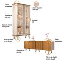 Ver imagem 3 de Kit de Aparador Buffet Saluti e Cristaleira Evora Pés de Aço Off White/cinamomo
