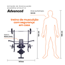Ver imagem 5 de Estação de Musculação Athletic Advanced Banco Regulável Barras e 35kg em Anilhas para Treino em Casa