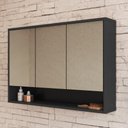 Ver imagem 2 de Armário de Banheiro com Espelho 90cm 3 Portas 1 Nicho Bari Ba1095gf Grafite - Art In Móveis