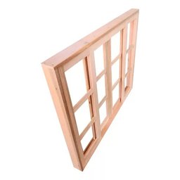 Janela Vitro de Madeira 100x120x12 Modelo Quadriculado - 2
