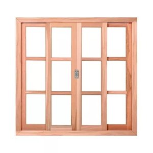 Janela Vitro de Madeira 100x120x12 Modelo Quadriculado