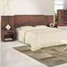 Cabeceira para Cama Box Casal com 2 Mesas de Canto Café - 1