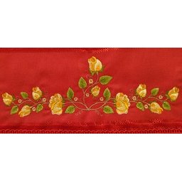 Toalha Bordada Lavabo De Mão Rosas e Ramos com Guipir. Cor Vermelho. Marca Dohler. Artesanalle - 3