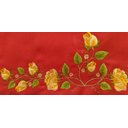 Ver imagem 2 de Toalha Bordada Lavabo De Mão Rosas e Ramos com Guipir. Cor Vermelho. Marca Dohler. Artesanalle