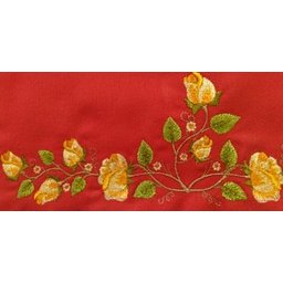 Toalha Bordada Lavabo De Mão Rosas e Ramos com Guipir. Cor Vermelho. Marca Dohler. Artesanalle - 2