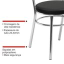 Ver mais imagens de Conjunto 4 Cadeiras para Cozinha Debrum Yescasa Cromado/Preto