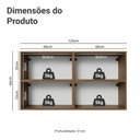 Ver imagem 2 de Kit 4 Armários Aéreos de Cozinha 120 cm Rustic/Preto Vidro Reflecta Bronze Vinil Madesa
