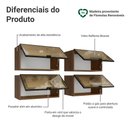 Ver imagem 3 de Kit 4 Armários Aéreos de Cozinha 120 cm Rustic/Preto Vidro Reflecta Bronze Vinil Madesa