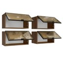 Ver imagem 5 de Kit 4 Armários Aéreos de Cozinha 120 cm Rustic/Preto Vidro Reflecta Bronze Vinil Madesa
