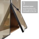 Ver mais imagens de Kit 4 Armários Aéreos de Cozinha 120 cm Rustic/Preto Vidro Reflecta Bronze Vinil Madesa