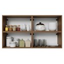 Ver imagem 4 de Kit 4 Armários Aéreos de Cozinha 120 cm Rustic/Preto Vidro Reflecta Bronze Vinil Madesa