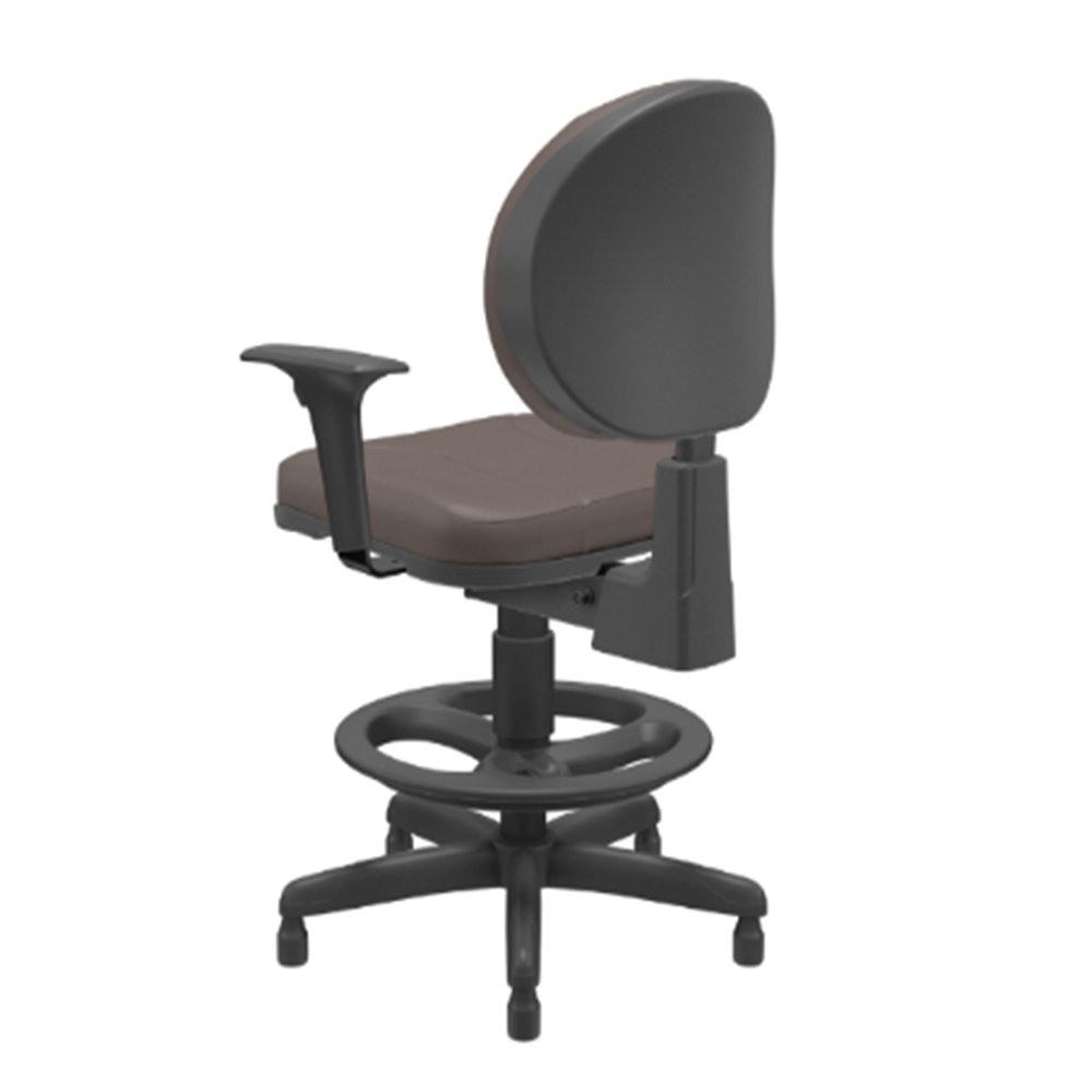 Cadeira caixa executiva backplax new plus - marron café Plaxmetal - 3