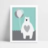 Quadro Quadro Infantil Menina Menino urso polar - 1
